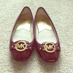 Dark red flats